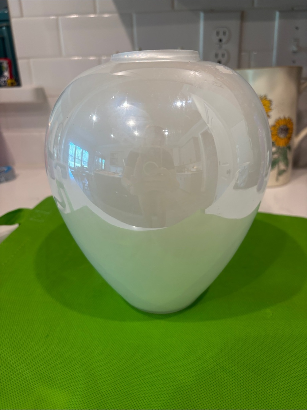 Silvestri White Glossy Glass Vase